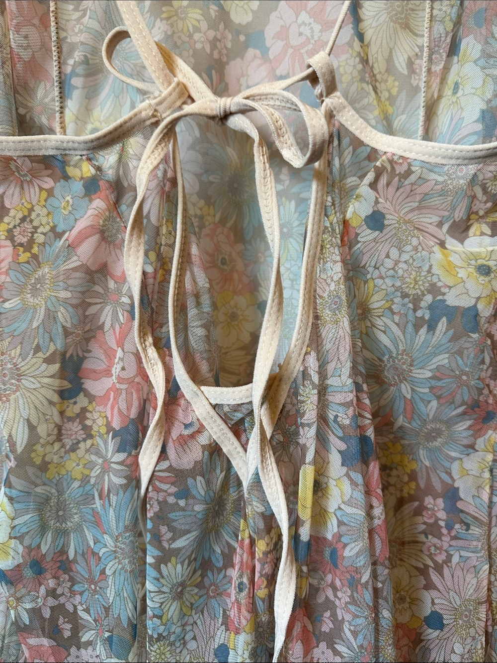 Vintage Sheer Floral Slip Dress Soft Girl 90s Chic - Picture 6 of 9